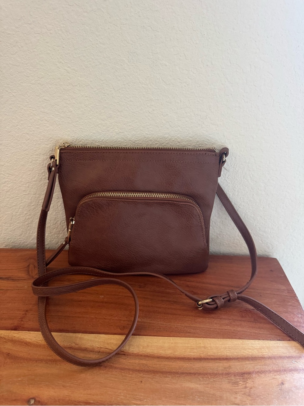 Miztique Brown Crossbody with Front Zip Pocket